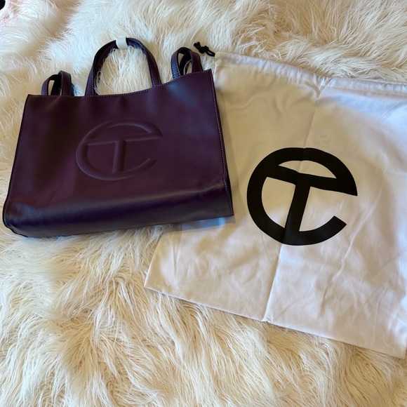 Telfar Medium Eggplant Shopping Bag - Picture 10 of 12